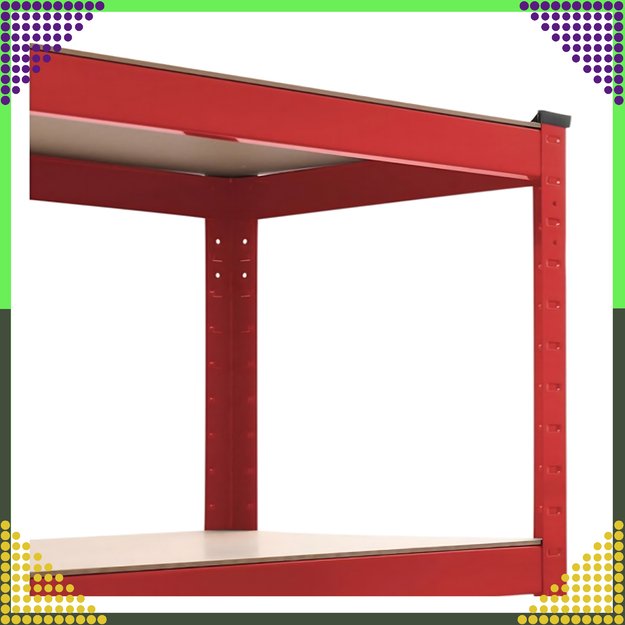 Raudonas sandėliavimo stelažas 180x90x40 Garažas Rūsys Sandėlis 875 kg 13
