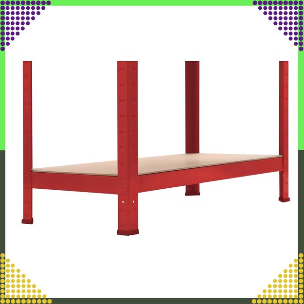 Raudonas sandėliavimo stelažas 180x90x40 Garažas Rūsys Sandėlis 875 kg 10