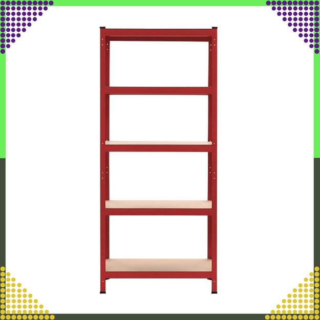 Raudonas sandėliavimo stelažas 180x90x40 Garažas Rūsys Sandėlis 875 kg 16