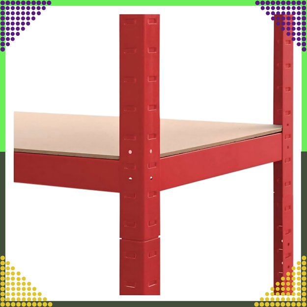 Regał Magazynowy Czerwony 180x90x40 Garażowy Garaż Piwnica Magazyn 875 kg 15