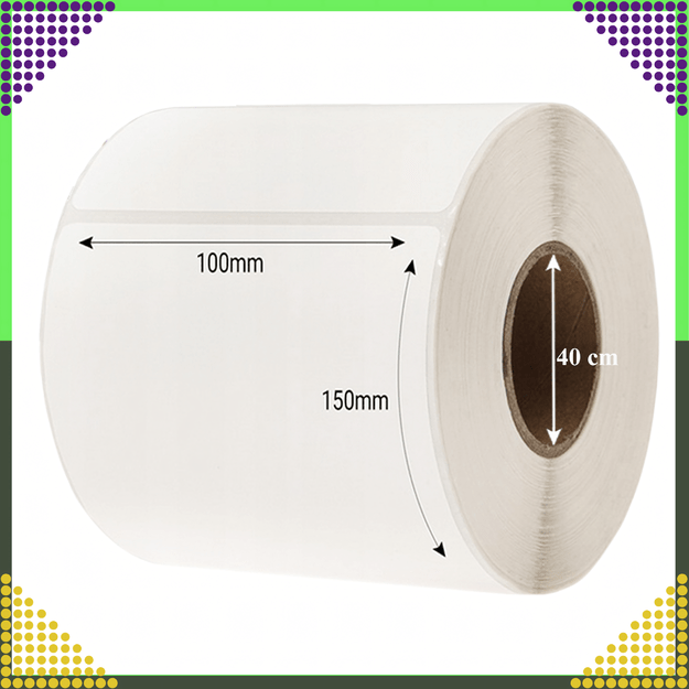 Etykiety Termiczne Samoprzylepne Białe 100x150 mm 500 szt Perforacja Rolka 18