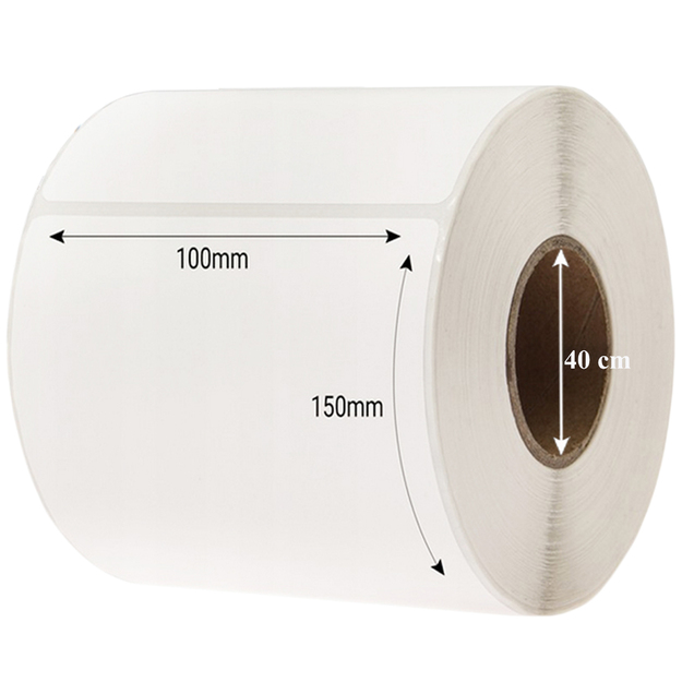 Terminės lipnios etiketės, baltos, 100 x 150 mm, 500 vnt., perforuotas ritinėlis