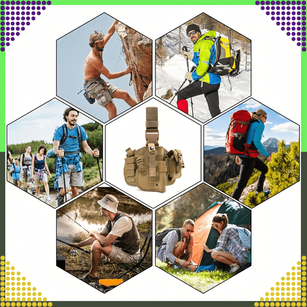 Modulinė taktinė karinė kojų panelė su Molle Airsoft pistoleto dėklu 19