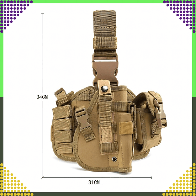 Modulinė taktinė karinė kojų panelė su Molle Airsoft pistoleto dėklu 35
