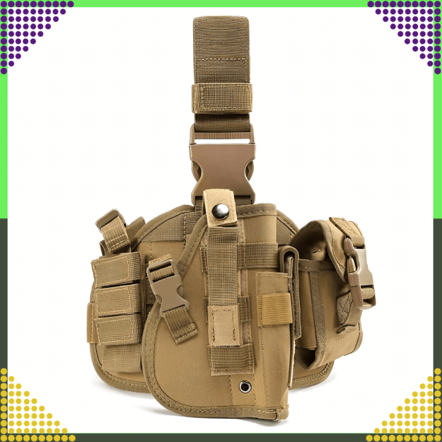 Modular Tactical Military Leg Panel with a Molle Airsoft Gun Holster