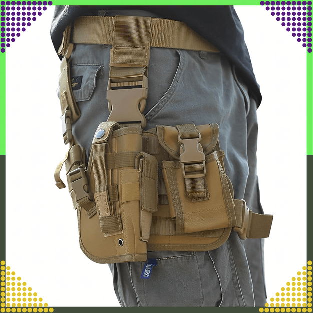 Modulinė taktinė karinė kojų panelė su Molle Airsoft pistoleto dėklu 36