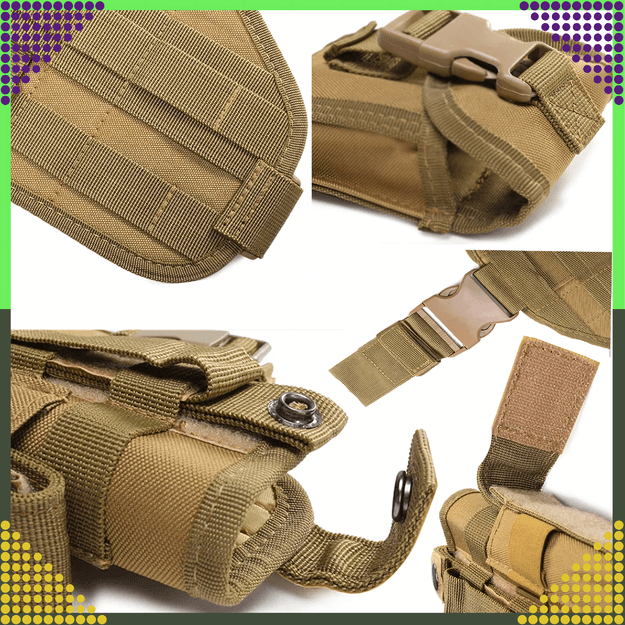 Modulinė taktinė karinė kojų panelė su Molle Airsoft pistoleto dėklu 15