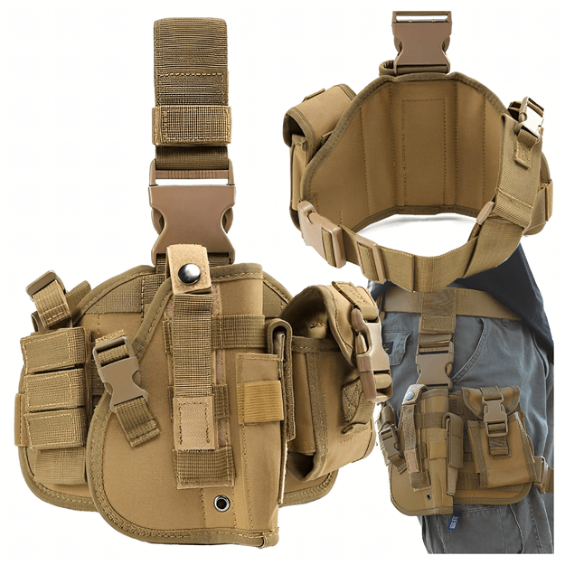 Modulinė taktinė karinė kojų panelė su Molle Airsoft pistoleto dėklu 1