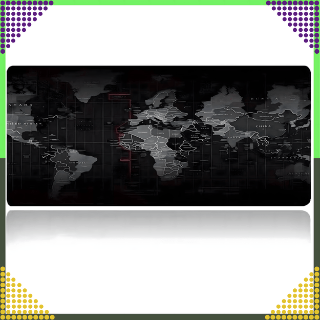 Podkładka pod Mysz Klawiaturę na Biurko Gamingowa Duża Mapa Świata 30x80 cm 19