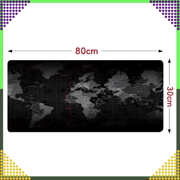 Podkładka pod Mysz Klawiaturę na Biurko Gamingowa Duża Mapa Świata 30x80 cm 22