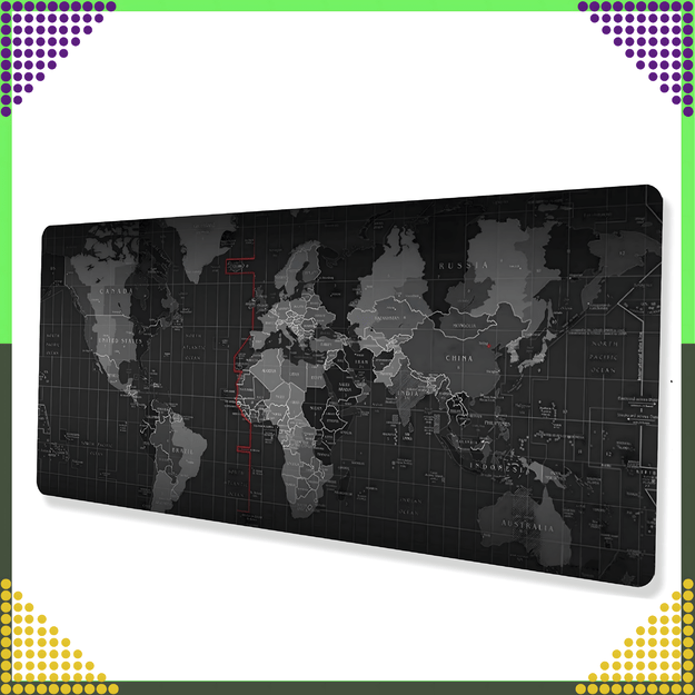 Podkładka pod Mysz Klawiaturę na Biurko Gamingowa Duża Mapa Świata 30x80 cm 20