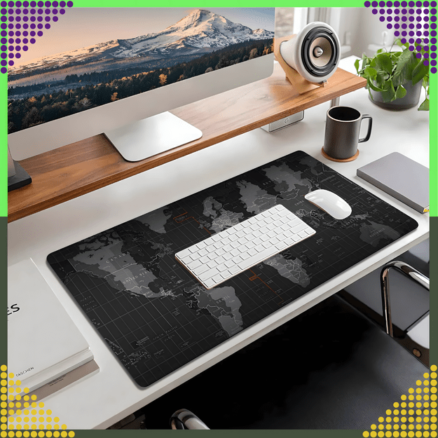 Podkładka pod Mysz Klawiaturę na Biurko Gamingowa Duża Mapa Świata 30x80 cm 28