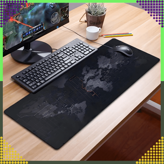 Podkładka pod Mysz Klawiaturę na Biurko Gamingowa Duża Mapa Świata 30x80 cm 29