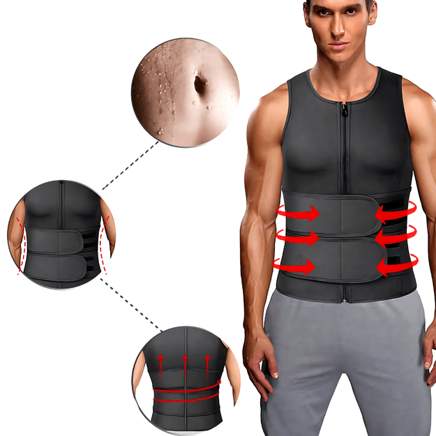 KAMIZELKA NEOPRENOWA FITNESS MĘSKA ODCHUDZAJĄCA SPORTOWA TRENINGOWA SAUNA S 21