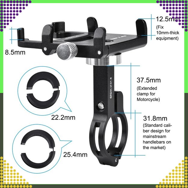 Uchwyt Rowerowy na Kierownicę do Telefonu na Rower Motocykl Mocny Solidny 6
