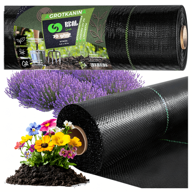 Agrowłóknina 70g 0,8m x 50m Czarna UV Agrotkanina Mata Antychwastowa