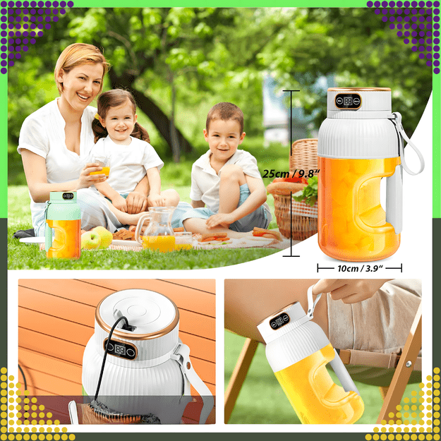 Przenośny Blender Mikser do Napojów Owoców Smoothie 1L Bezprzewodowy USB 14