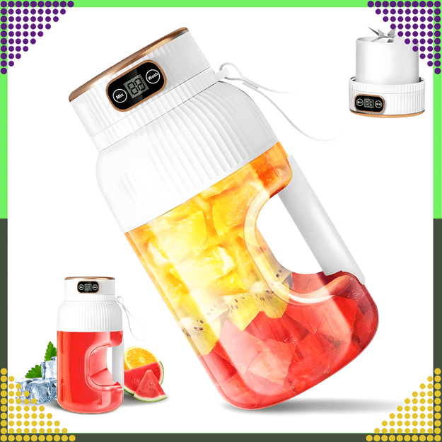 Przenośny Blender Mikser do Napojów Owoców Smoothie 1L Bezprzewodowy USB 8