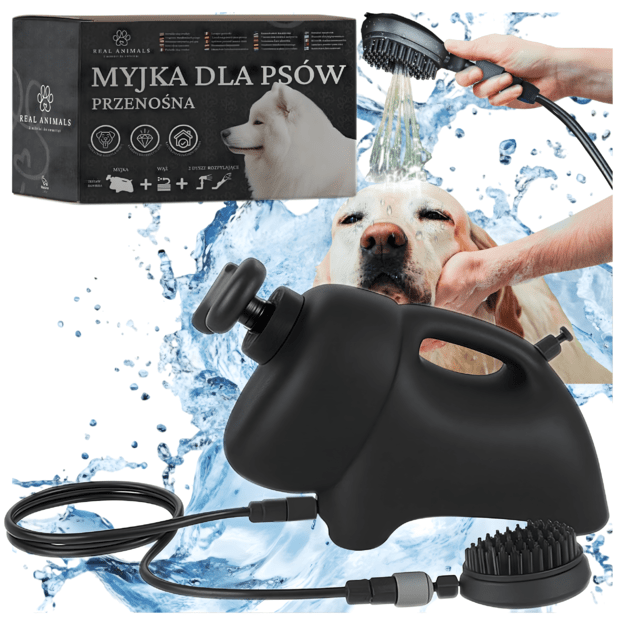 Portable Dog Cat Animal Washer Massager Bath Brush Handheld 8L