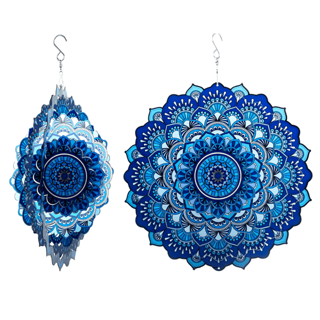 Hanging Spinner Wind Catcher Ornament 12” 3D Mandala for Peace Garden
