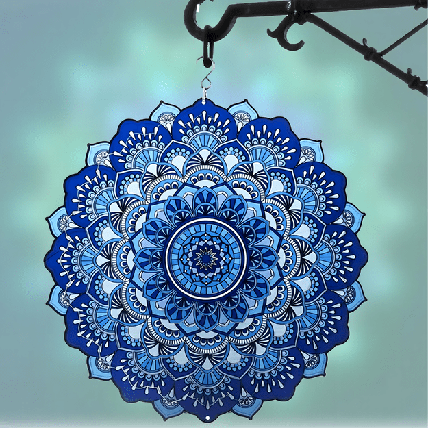 Wisząca Błystka Ozdoba Łapacz Wiatrowa 12” Mandala 3D do Ogrodu Pokoju  14