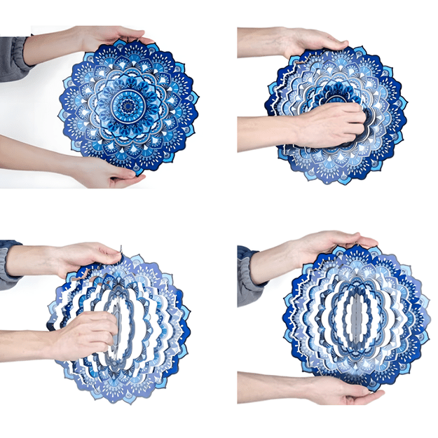 Wisząca Błystka Ozdoba Łapacz Wiatrowa 12” Mandala 3D do Ogrodu Pokoju  1