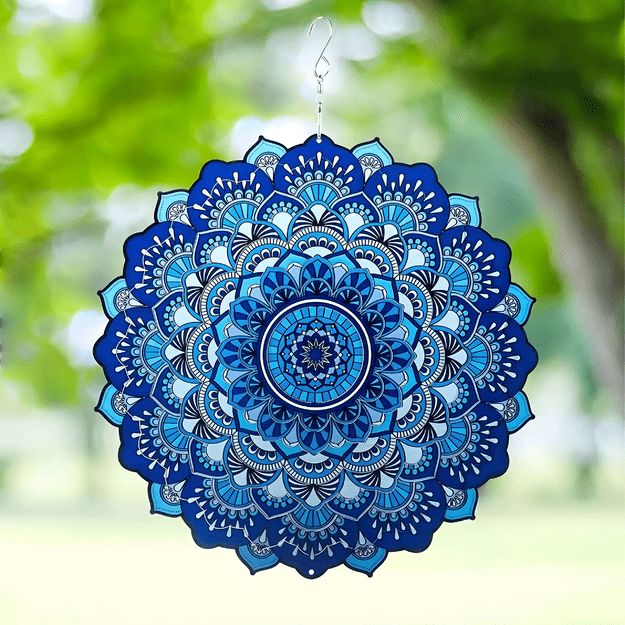 Wisząca Błystka Ozdoba Łapacz Wiatrowa 12” Mandala 3D do Ogrodu Pokoju  6