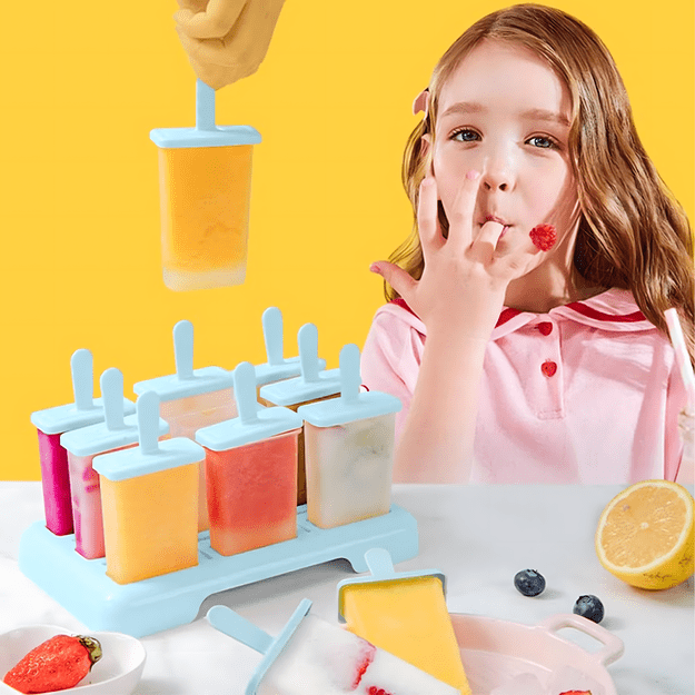 Foremki Forma do Lodów na Patyku Domowe Sorbet Lody Foremka 9 szt 14