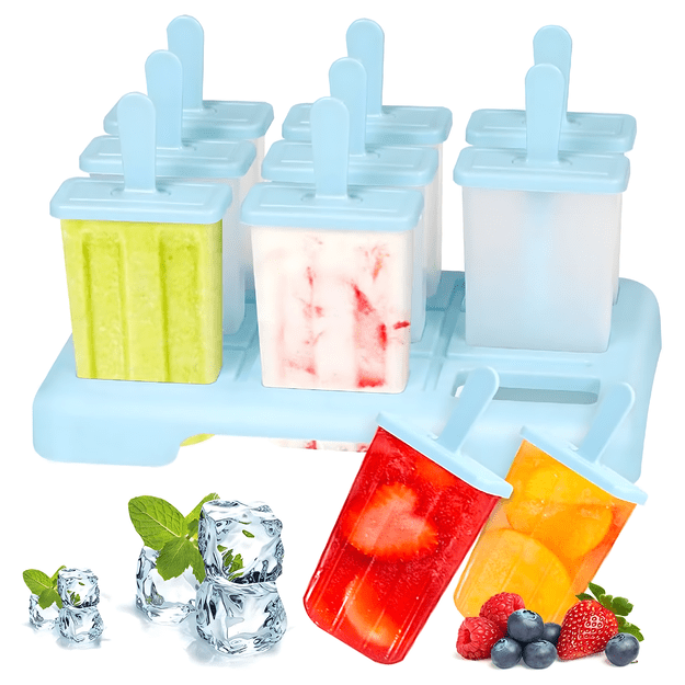 Foremki Forma do Lodów na Patyku Domowe Sorbet Lody Foremka 9 szt