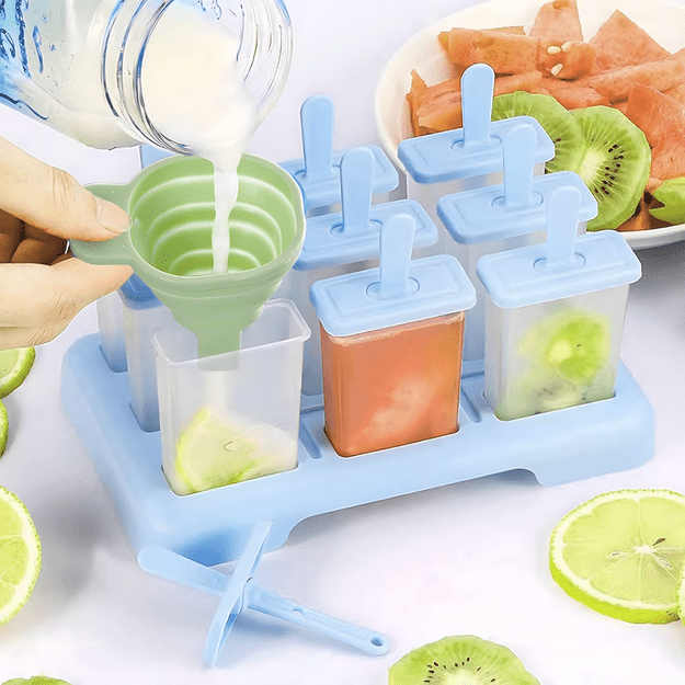 Foremki Forma do Lodów na Patyku Domowe Sorbet Lody Foremka 9 szt 8
