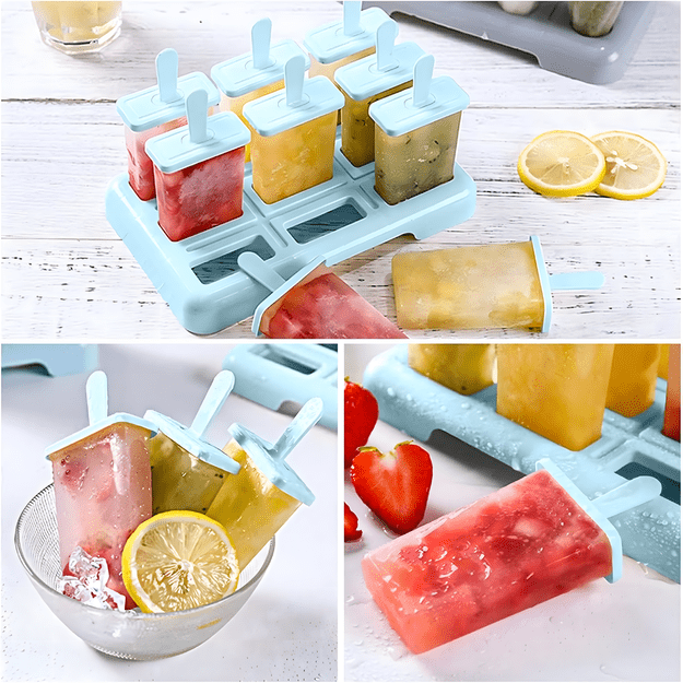 Foremki Forma do Lodów na Patyku Domowe Sorbet Lody Foremka 9 szt 7