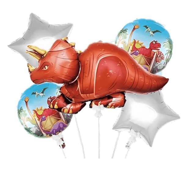 Dinosaur Birthday Balloons Set for Birthdays, Parties, 5 pcs