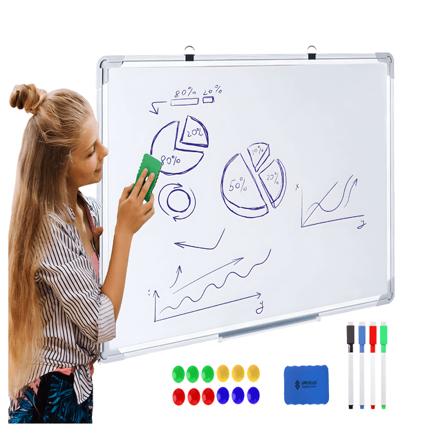 BIAŁA TABLICA MAGNETYCZNA SUCHOŚCIERALNA ALUMINIOWA RAMA 100x70 PALETA 108szt. + zestaw akcesoriów 