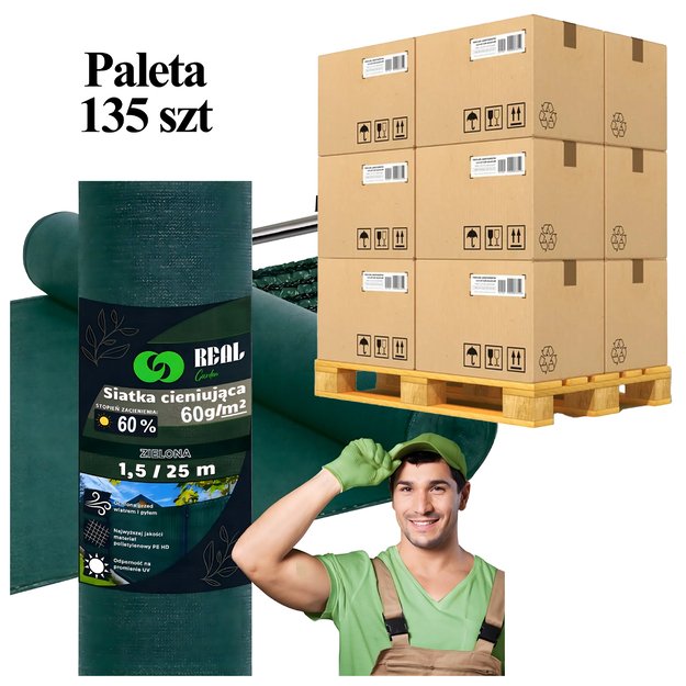 135x Siatka Cieniująca 1,5x25m Maskująca Osłona na ogrodzenie Płot 60g