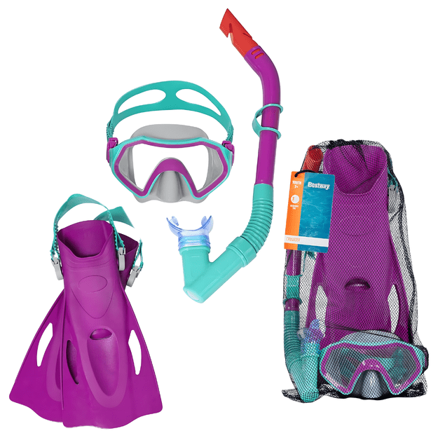  Bestway 25046 Zestaw do Nurkowania Pływania Maska Płetwy Rurka Snorkelingu