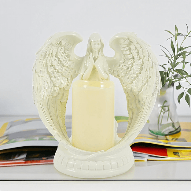 Figurka Dekoracyjna Świecznik Świeca Ozdoba Anioł Aniołek Led Święta Ogród 21cm 15