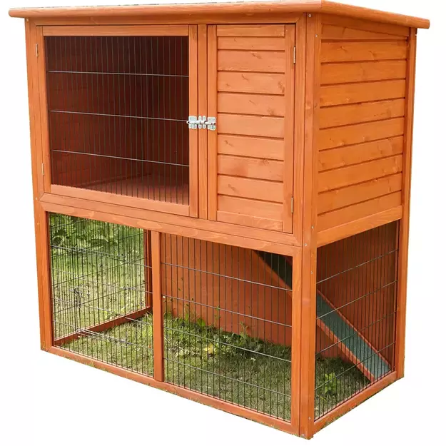 Sunnypet - Wooden cage for outdoor use for rabbits  Xl 2nd floor With Ramp 134.5x70.5x128:6cm