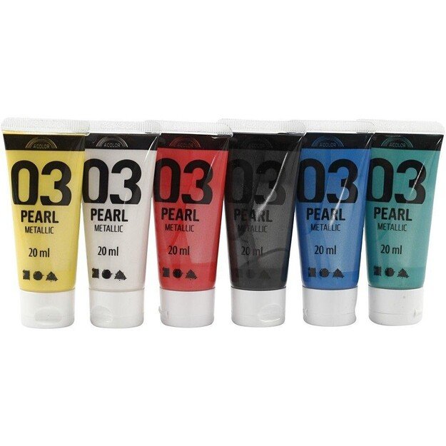 A-Color - Acrylic Paint - Metallic - 6 x 20 ml (32203)