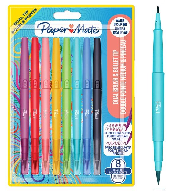 Paper Mate - Flair Dual felt tip pen 8-Blister (2199386)