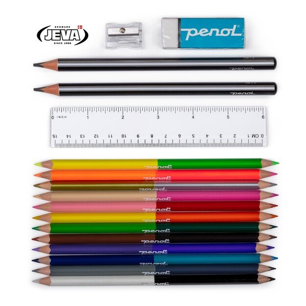 JEVA - Pencil Case TwoZip - Rainbow Mermaid (8865-72) 1