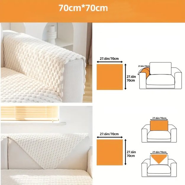 Užklotas sofai, foteliui, neslystantis, elastingas, 70x70 cm