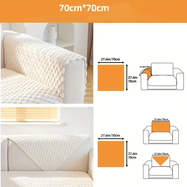 Pārklājs dīvānam, dīvānam, atpūtas krēslam, neslīdošs, elastīgs 70x70 cm