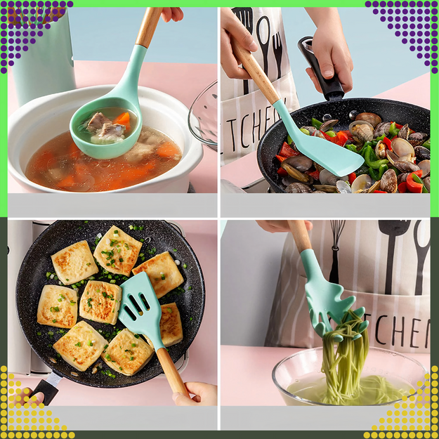 Silikoonist köögiriistade komplekt 12 osa