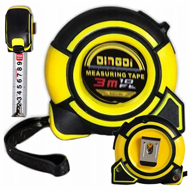 Mērlente ruļļos 3 m x 16 mm tērauda mērlente ar fiksatoru