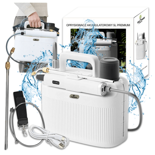 Elektrinis sodo purkštuvas, 2200 mAh akumuliatorius, 5 l slėgis
