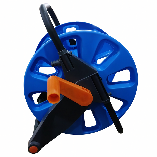 Dārza šļūtenes ratiņu statīvs, ruļļa cilindrs, 50–60 m, dārza darbnīcai, viegls