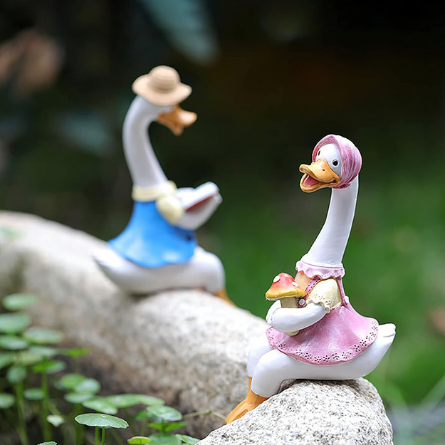 Figurine Garden Figurines Decorative Garden Decoration Pair of Ducks 2 pcs
