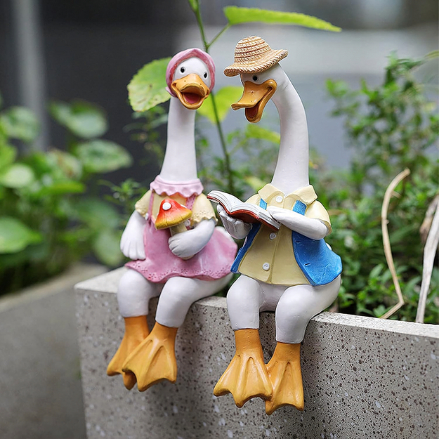 Figurine Garden Figurines Decorative Garden Decoration Pair of Ducks 2 pcs