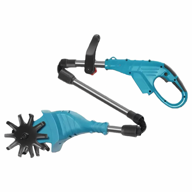 Salokāms bezvadu dārza frēze, elektriskais kultivators, 2x akumulators