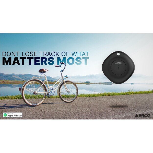 AEROZ - TAG-1000  Black - Key finder for use with iPhone - Works with Apple Find My app
